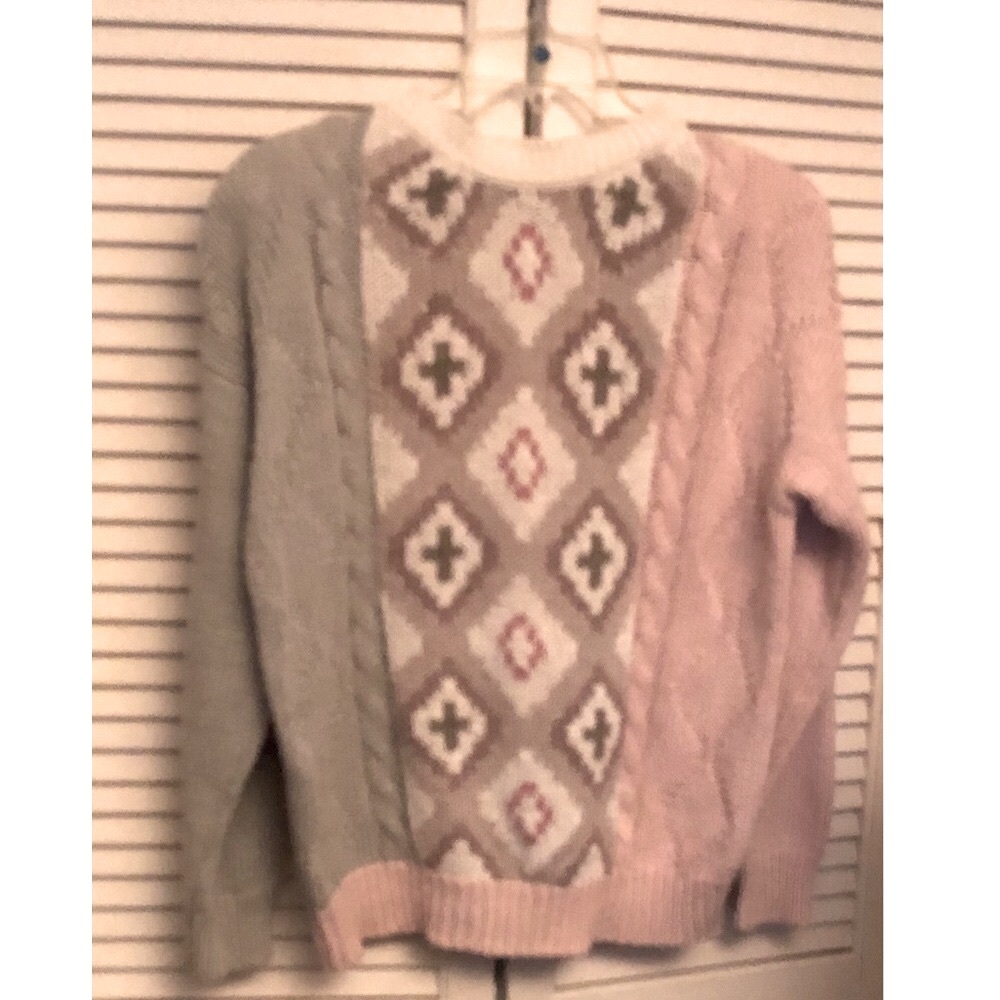 Vintage 80s SK Wear Multi Color Crewneck Sweater Small Petite
